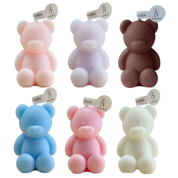 Cute Candles Bear Birthday Decor Scented Candles Ins Desktop Decorative Centerpiece Aromatic Candles Cake Topper Birthday Gifts