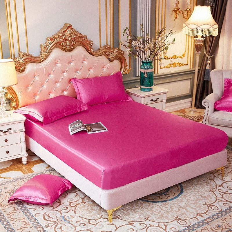 Luxury pure Satin Queen Bed Sheet