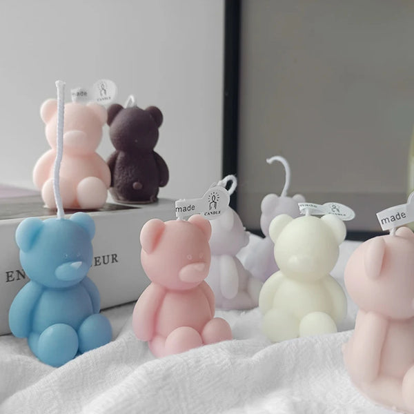 Cute Candles Bear Birthday Decor Scented Candles Ins Desktop Decorative Centerpiece Aromatic Candles Cake Topper Birthday Gifts