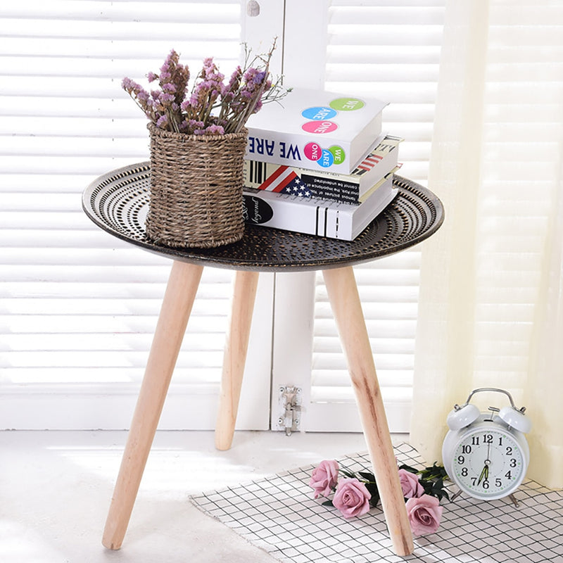 Round Nordic Wood Coffee Table