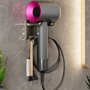 
            
                Load image into Gallery viewer, Hair Dryer Holder Shelf With Hooks
            
        