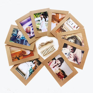 10 Pcs Combination Paper Frame with Clips DIY Kraft