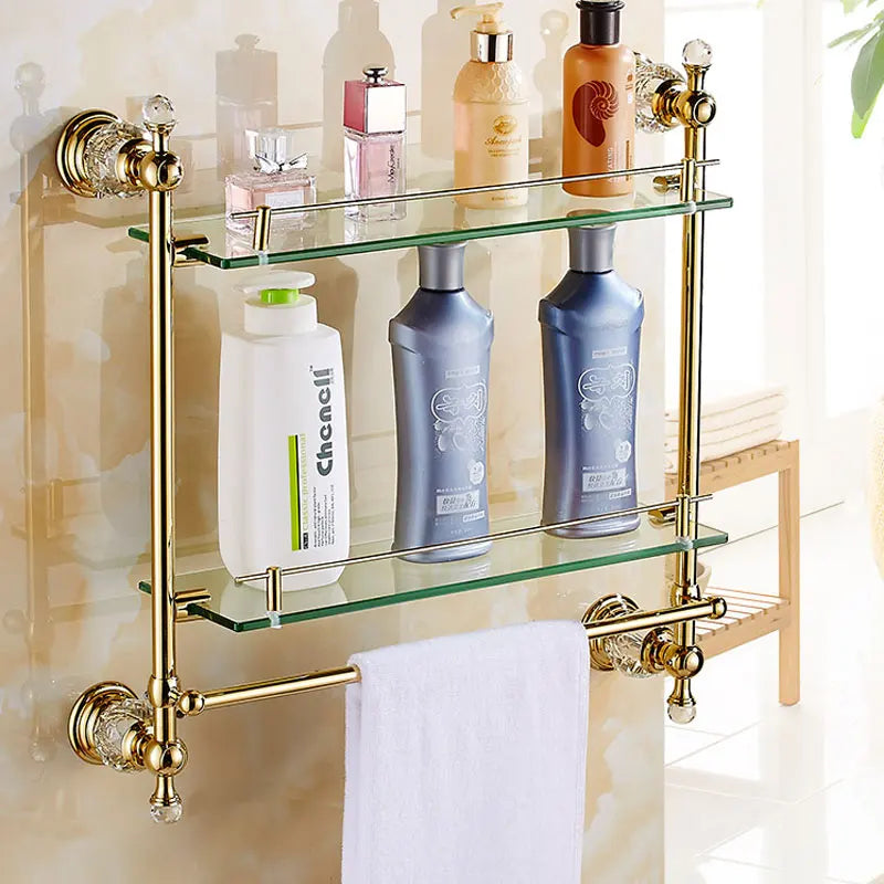 Luxury Crystal Silver Bathroom Accessories Set