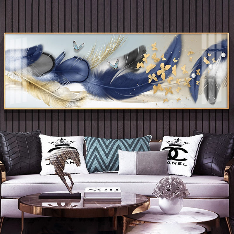 
            
                Load image into Gallery viewer, Luxury Golden Feathers Gold Foil Canvas Painting
            
        