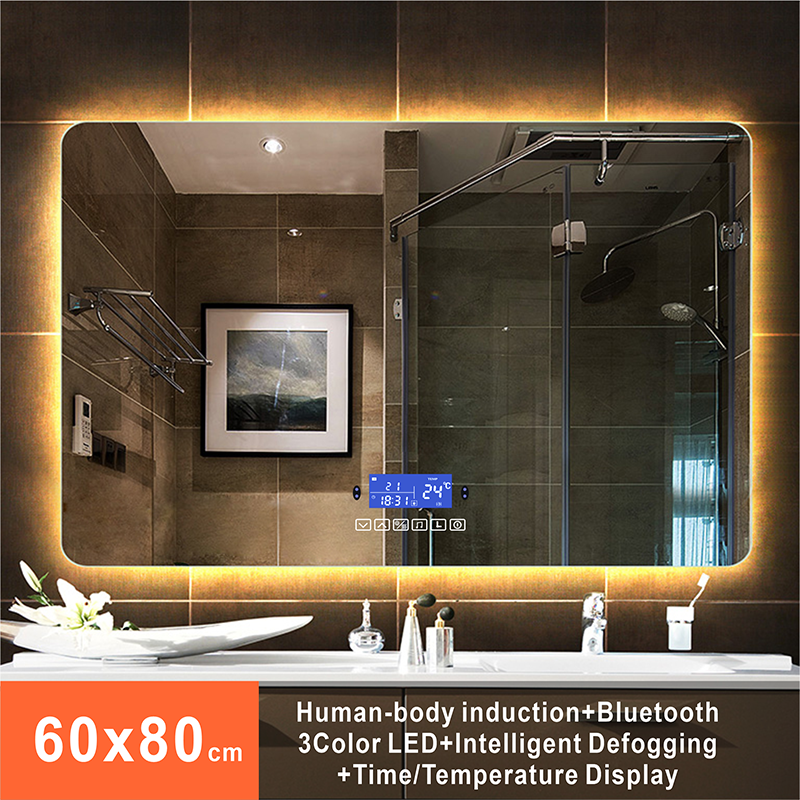 
            
                Load image into Gallery viewer, Rectangle Bluetooth Smart Bathroom Makeup Mirror
            
        