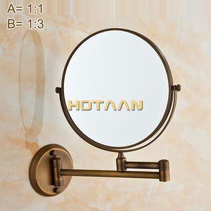 
            
                Load image into Gallery viewer, Double Side Bathroom Folding Brass Makeup Mirror
            
        