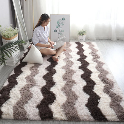 Fluffy Modern Living Room and Bedroom Furry Rug