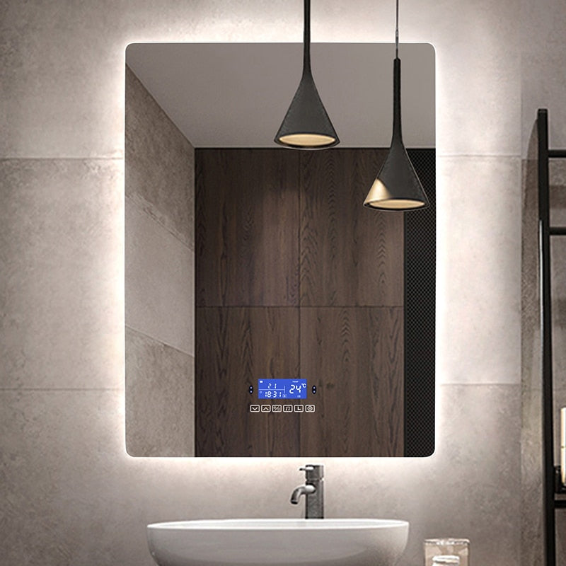 
            
                Load image into Gallery viewer, Rectangle Bluetooth Smart Bathroom Makeup Mirror
            
        