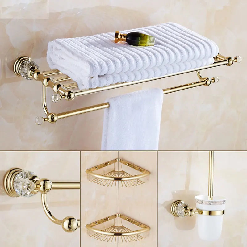 Luxury Crystal Silver Bathroom Accessories Set