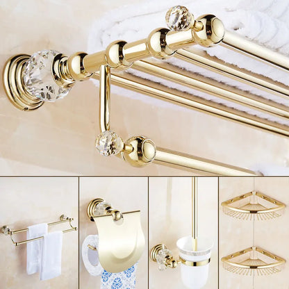 Luxury Crystal Silver Bathroom Accessories Set