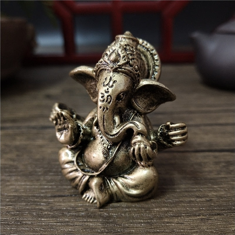 Bronze Color Lord Ganesha Sculpture