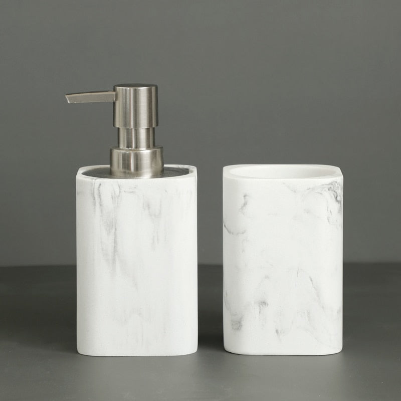 Marble Soap Dispenser Cotton swab box