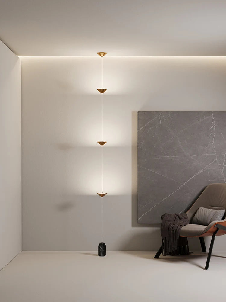 Minimalist living room, hallway background wall floor lamp