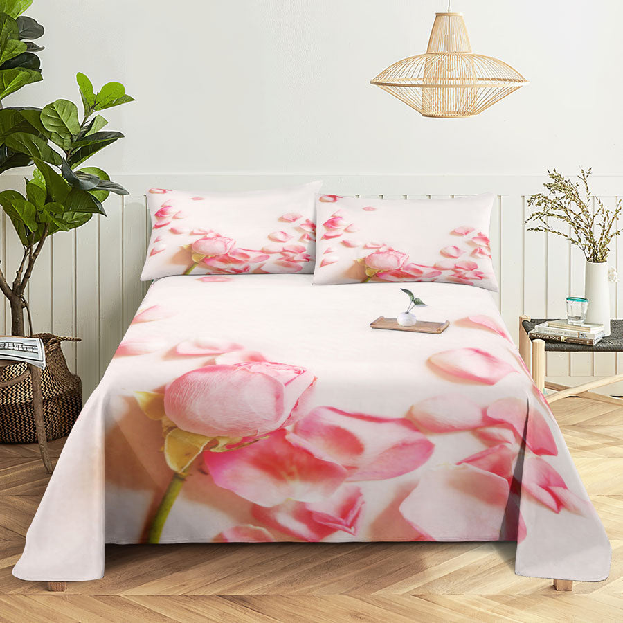 Pink Floral Bed Sheet Set