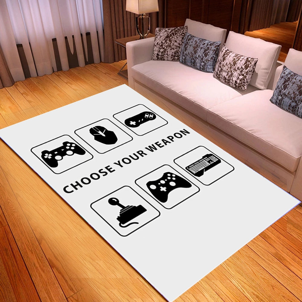 Game Console Symbols Cards Game Rug