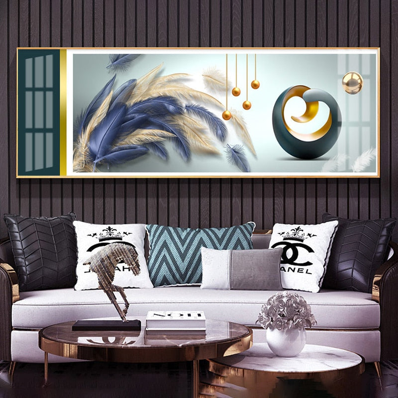 
            
                Load image into Gallery viewer, Luxury Golden Feathers Gold Foil Canvas Painting
            
        