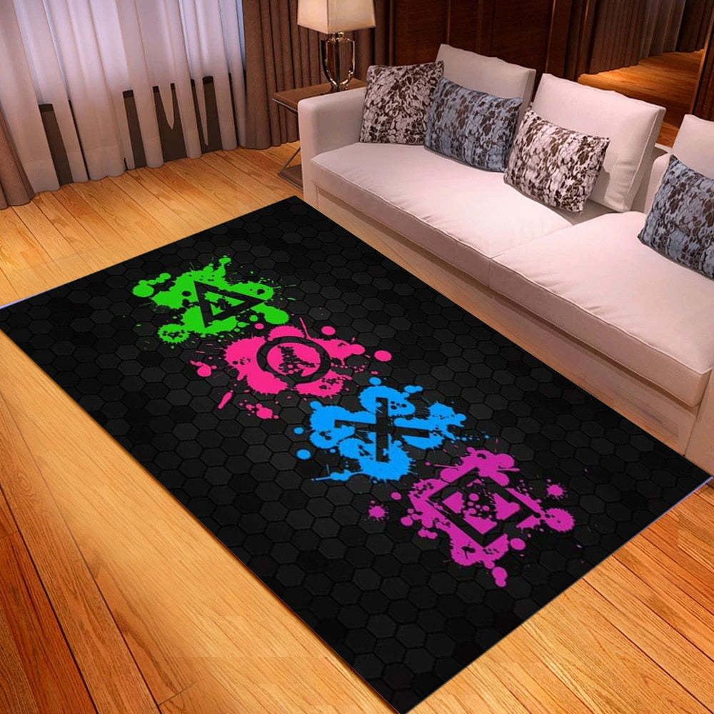 Game Console Symbols Cards Game Rug