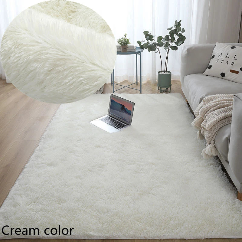 Fluffy Modern Living Room and Bedroom Furry Rug