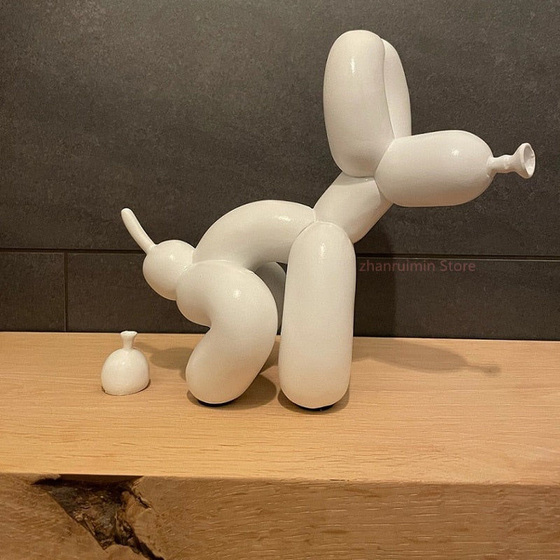 Balloon Dog Doggy Poo Statue Resin Animal Sculpture