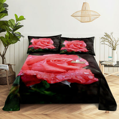 Pink Floral Bed Sheet Set