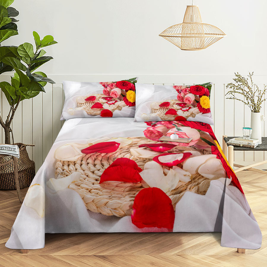 Pink Floral Bed Sheet Set