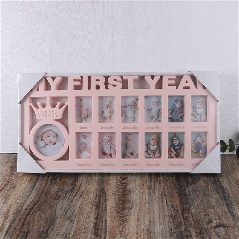 
            
                Load image into Gallery viewer, My First Year Baby Keepsake Frame 0-12 Months Pictures
            
        