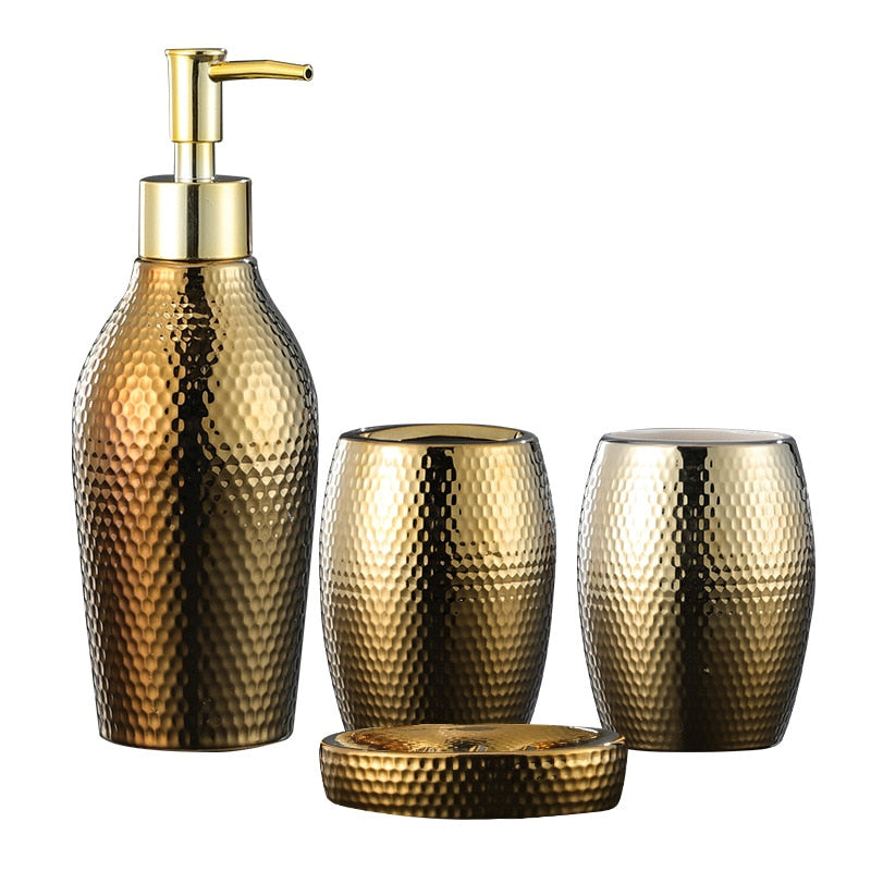 Nordic golden ceramic wash set