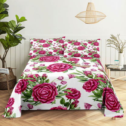 Pink Floral Bed Sheet Set