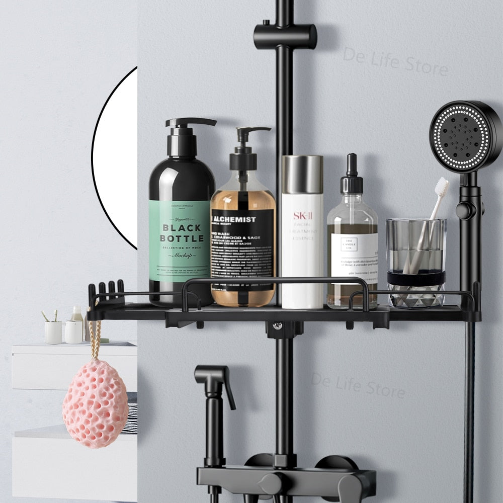 Extendable Bathroom Shelf Without Drilling