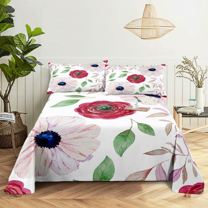 Pink Floral Bed Sheet Set