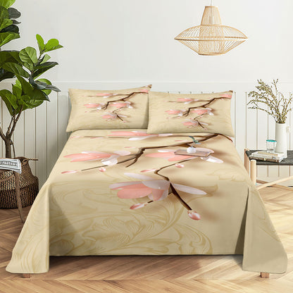 Pink Floral Bed Sheet Set