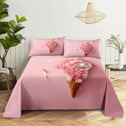 Pink Floral Bed Sheet Set