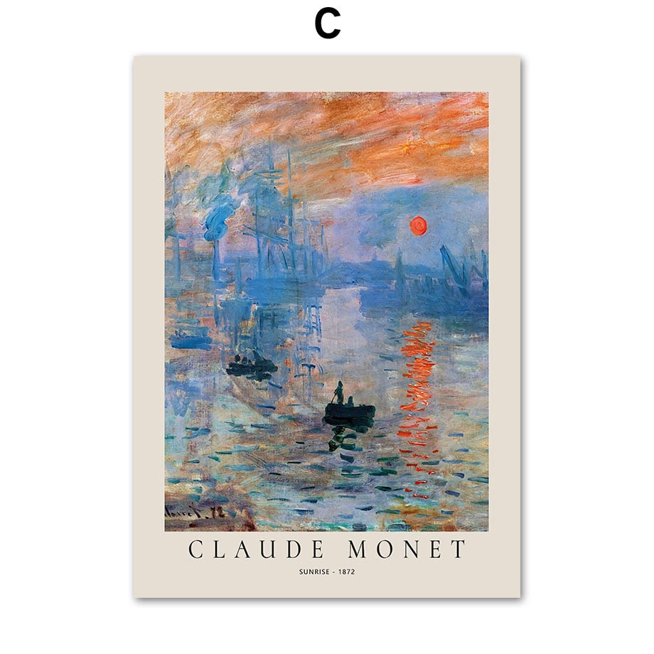 Claude Monet Abstract  Canvas Painting Wall Art