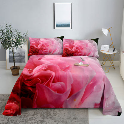 Pink Floral Bed Sheet Set