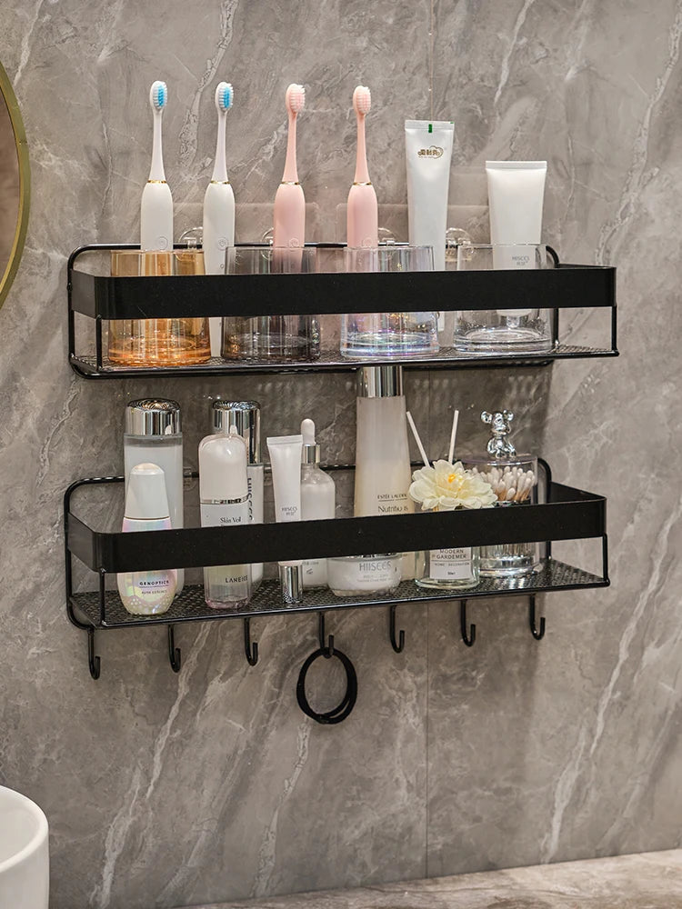 Gold storage rack wall-mounted bathroom Shelves