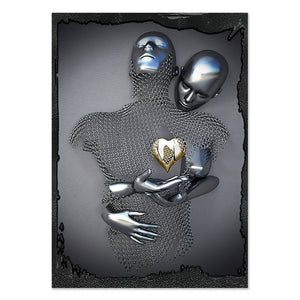 
            
                Load image into Gallery viewer, Metal Figure Statue Romantic Wall Art
            
        