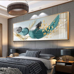 Luxury Golden Feathers Gold Foil Canvas Painting