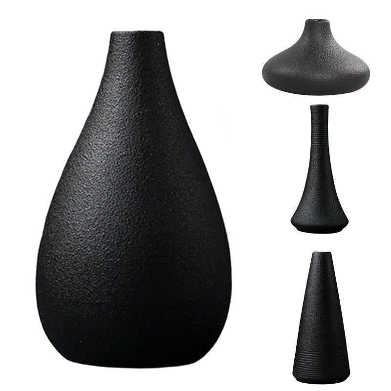 Black Ceramic Small Vase