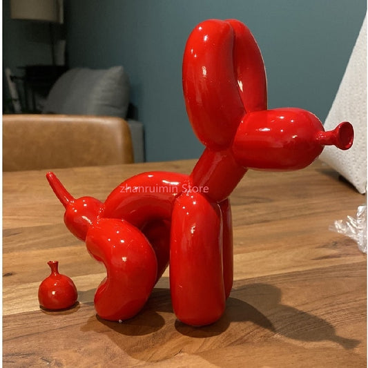 Balloon Dog Doggy Poo Statue Resin Animal Sculpture