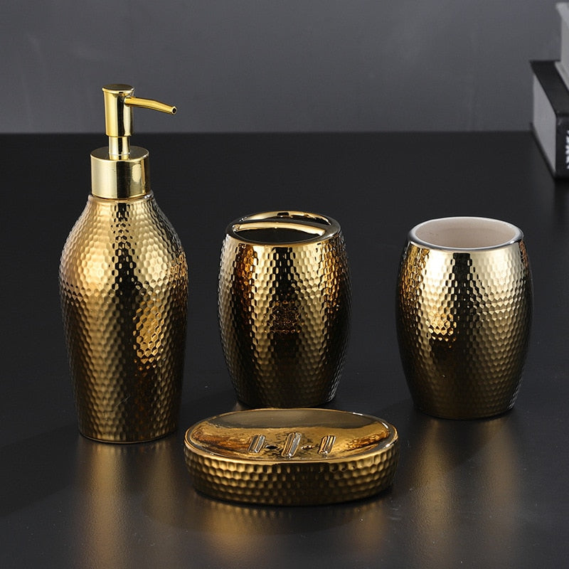 Nordic golden ceramic wash set