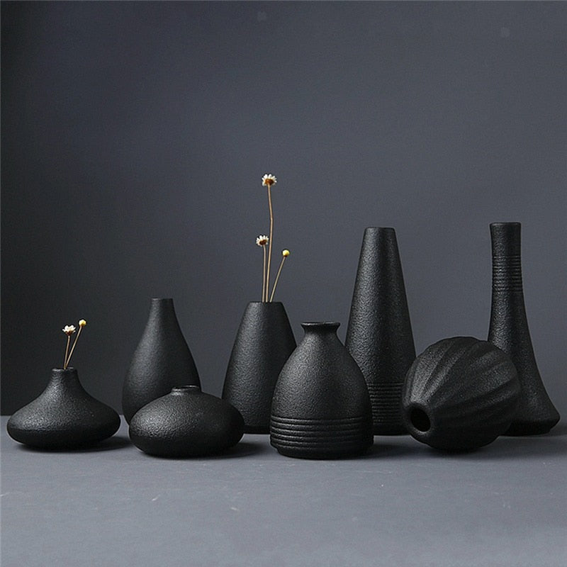 Black Ceramic Small Vase